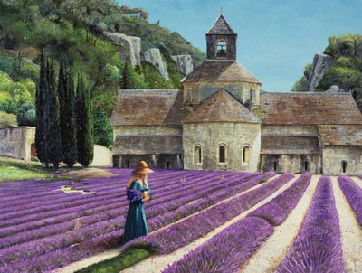 Lavender Picker, Abbaye Senanque, Provence by Trevor Neal